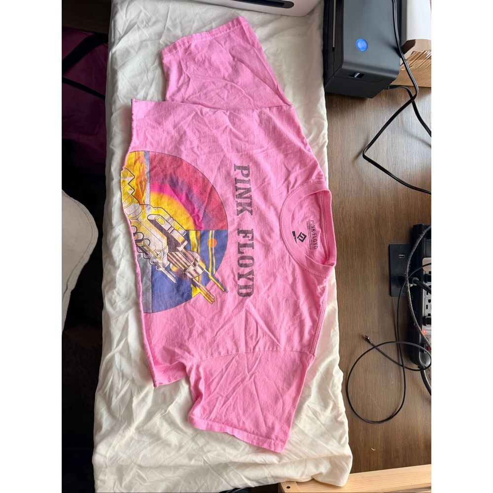 Pink Floyd Graphic Cropped T-Shirt Band Merch Vintage Style Pink Size M/L